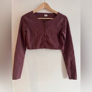 Aritzia Sunday Best Maroon Izzy Cardigan